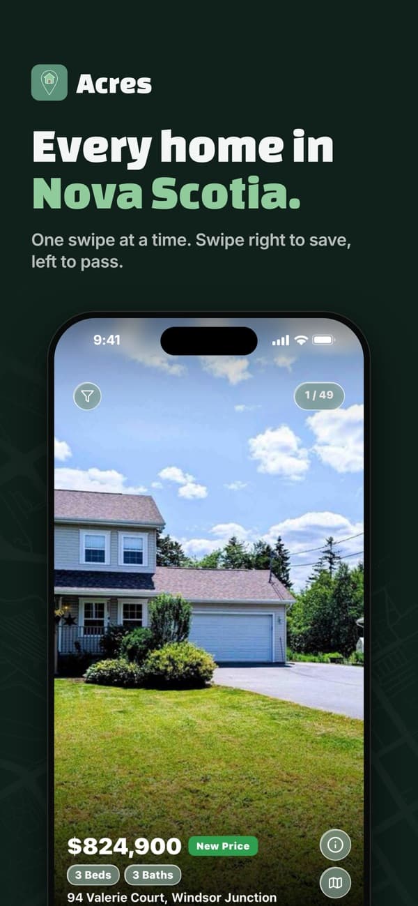 Acres app: Swipe through every home in Nova Scotia